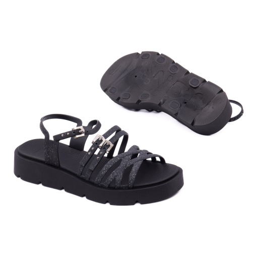 Sandale dama din cauciuc, Zaxy, 9B19027-BD940 ZAXY SPARKLE SAND AD 01-K, negru - Img 4