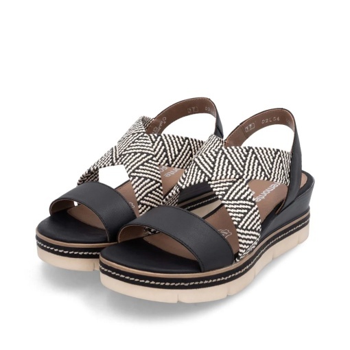 Sandale dama din piele ecologica, Remonte D2l54-03, negru - Img 3