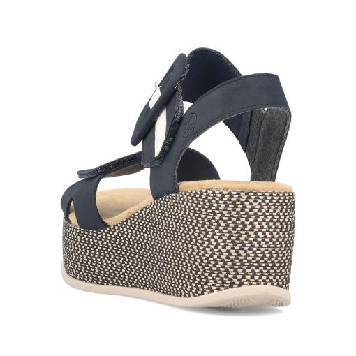 Sandale dama din piele ecologica, Rieker 69450-14, bleumarin - Img 3