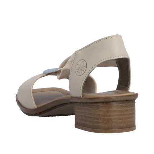 Sandale dama din piele mix, Rieker 62662-62, bej - Img 3