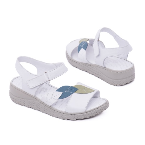 Sandale dama din piele naturala, BIO.Flex, 006 17-1008, alb - Img 3