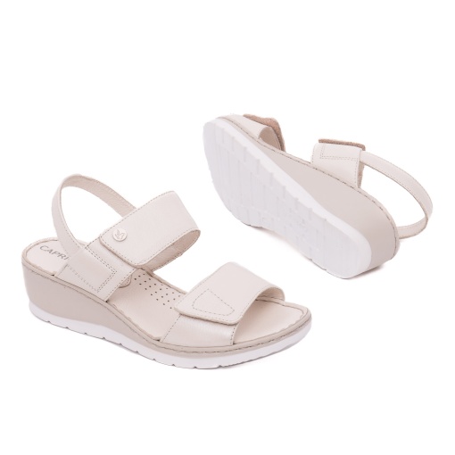 Sandale dama din piele naturala, Caprice, 9-28251-42, crem - Img 4