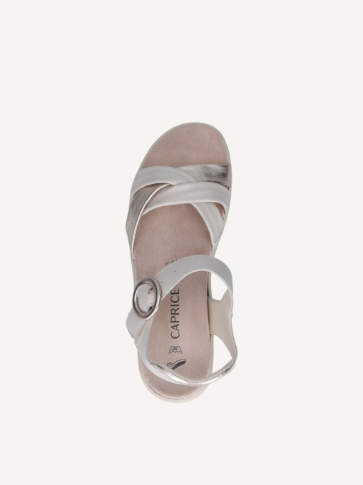 Sandale dama din piele naturala, Caprice 9-28304-46 156 OFFWHITE PERLA, alb - Img 3