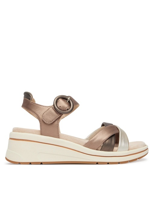 Sandale dama din piele naturala, Caprice 9-28304-46 366 TAUPE METALLIC, taupe metalizat - Img 5