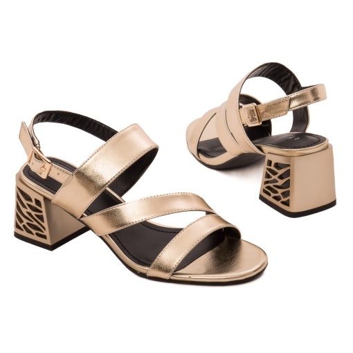 Sandale dama din piele naturala, Epica Z9L230-A632-ZP192TH2 12-N, auriu - Img 3