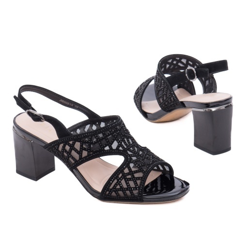 Sandale dama din piele naturala intoarsa, Epica JIJI60051A 01-I, negru - Img 3