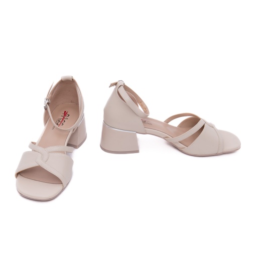 Sandale dama din piele naturala, PASS Collection, 8VH2442-V1025 52-N, crem - Img 4