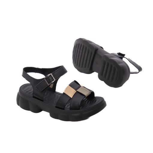 Sandale dama din piele naturala, PASS Collection J9J980009A 01-N, negru - Img 4