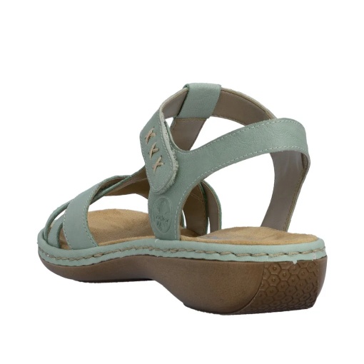 Sandale dama din piele naturala, Rieker 65919-52, verde - Img 3