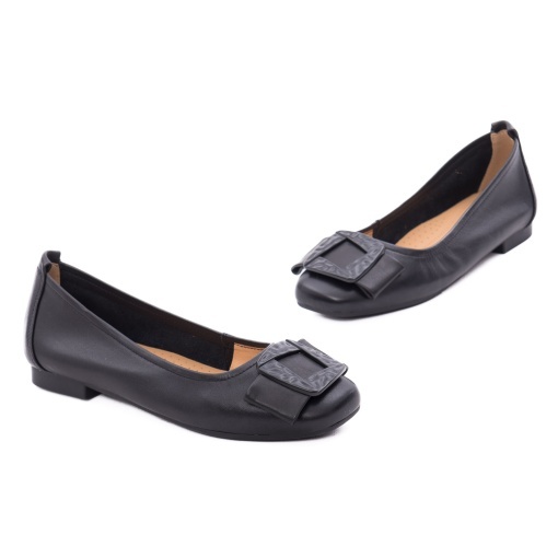 Balerini dama din piele naturala, PASS Collection M4M480012A 01-N, negru - Img 2