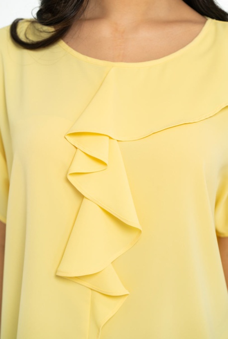 Bluza dama uni din sifon RALU, Hermosa, galben - Img 4