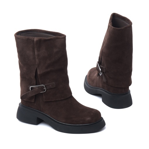 Botine dama din piele intoarsa, Epica, 7QXS70008B 02-I, maro - Img 3