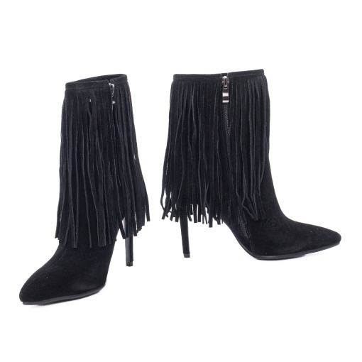 Botine dama din piele intoarsa, Feeling ZPA340-Q3291-2, negru - Img 3