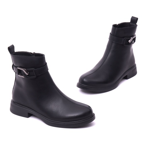 Botine dama din piele naturala, PASS Collection, 1WB70005A 01-N, negru - Img 2