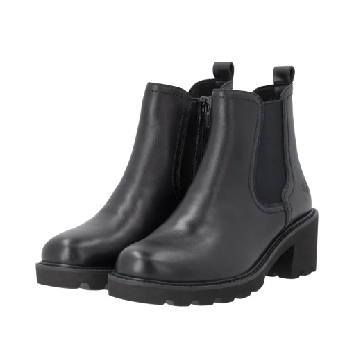 Botine dama din piele naturala, Remonte D0A70-00, negru - Img 3