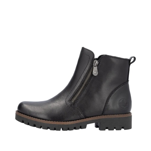 Botine dama din piele naturala, Rieker 78556-00, negru - Img 5