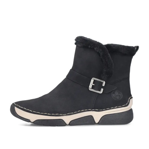 Botine dama Rieker 45966-01, negru - profil exterior