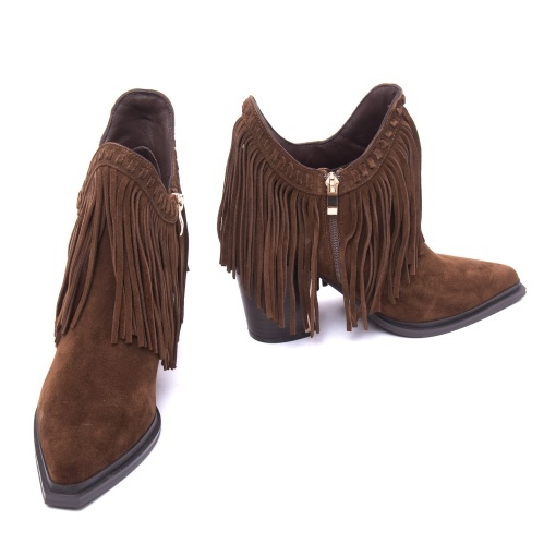 Botine elegante din piele întoarsă, ALMA EN PENA, I250710 CROSTA CAMEL - Img 3