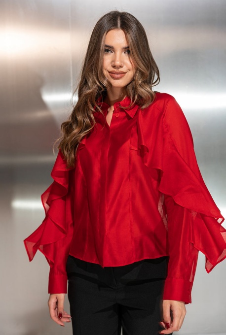 Camasa uni din lyocell cu o cadere eleganta CRISTIANA Hermosa, rosu - Img 10