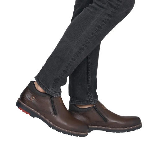 Ghete barbati din piele naturala, Rieker 10559-25, maro - Img 2