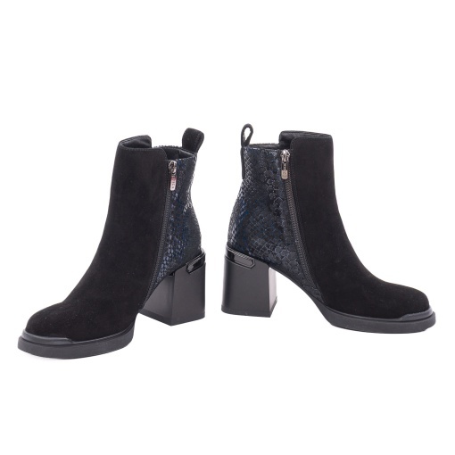 Ghete dama din piele intoarsa, Epica 32177-0513-H564J O7-I, negru print - Img 3