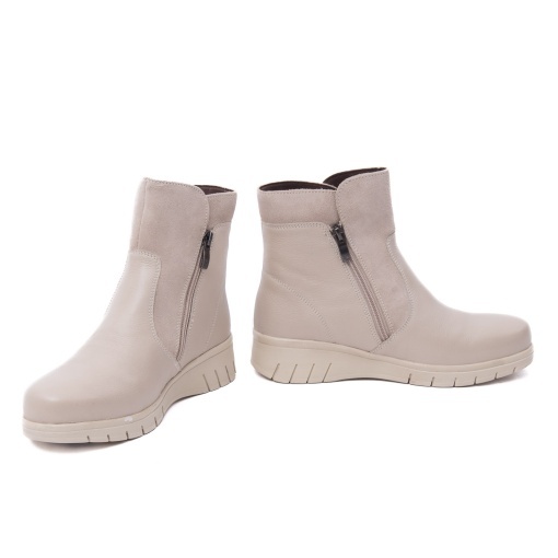 Ghete dama din piele naturala, Caprice 9-26454-45 408 BEIGE COMB - Img 4