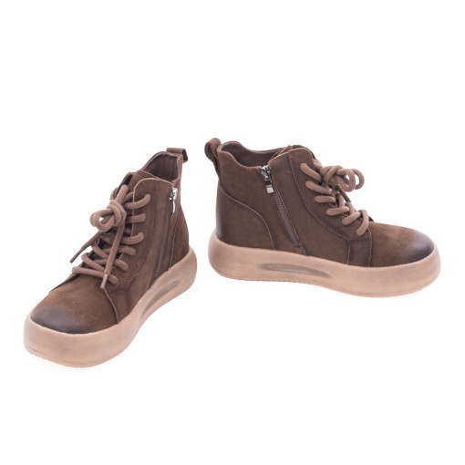Ghete dama din piele naturala, Feeling 86683, maro coffee - Img 3