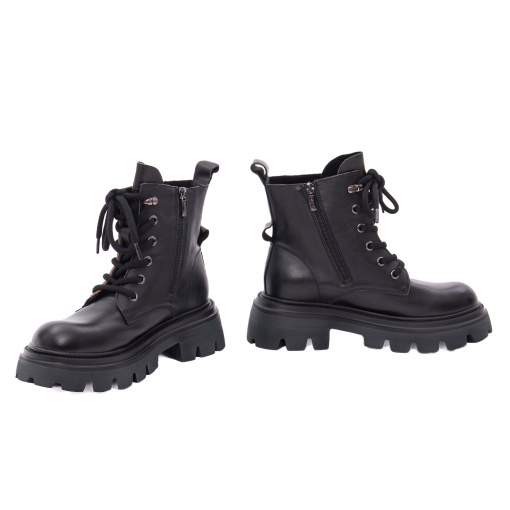 Ghete dama din piele naturala, Gryxx 1LY90018A L2-N, negru multicolor - Img 3
