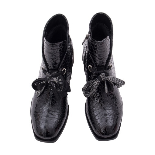 Ghete dama din piele naturala lacuita, Epica 1JI70016A 01-O, negru - Img 4