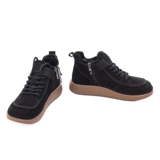 Ghete dama din piele naturala nabuc, OBUWIE, Lee Cooper LCJ-26-19-4604L, negru - Img 3