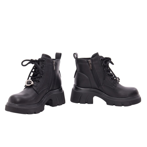 Ghete dama din piele naturala, PASS Collection 1M490012A 01-N, negru - Img 3