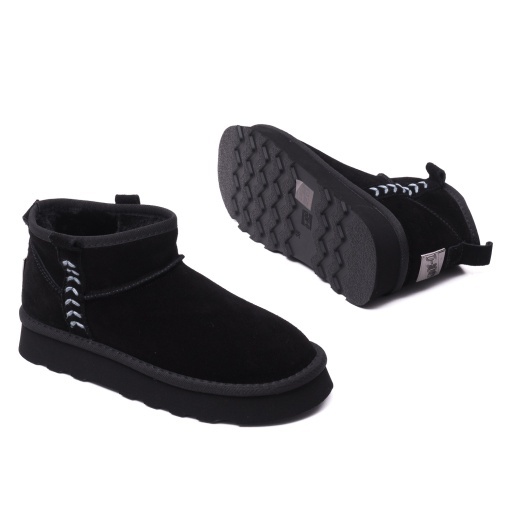 Ghete dama imblanite din piele intoarsa, O-JOO, BRITNEY OL52500A, negru - Img 4