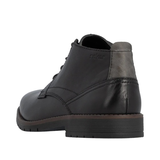 Ghete scurte barbati din piele naturala, Rieker 13902-00, negru - Img 5