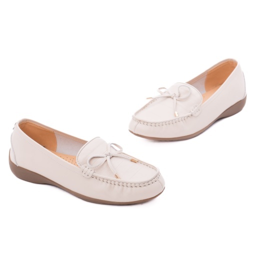 Mocasini dama din piele naturala, PASS Collection N4D980001B 52-N, crem - Img 2