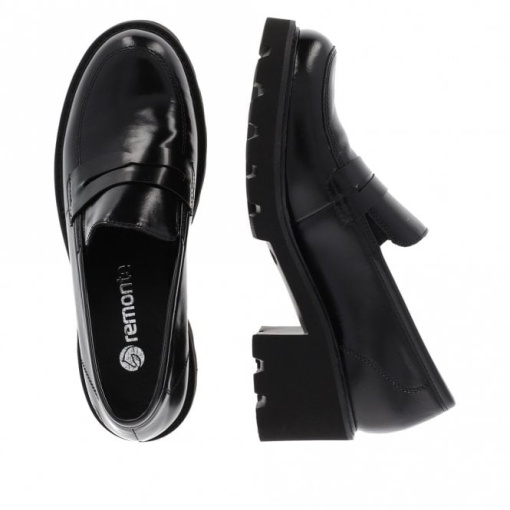 Mocasini dama piele, D0A00-01, negru - Img 6