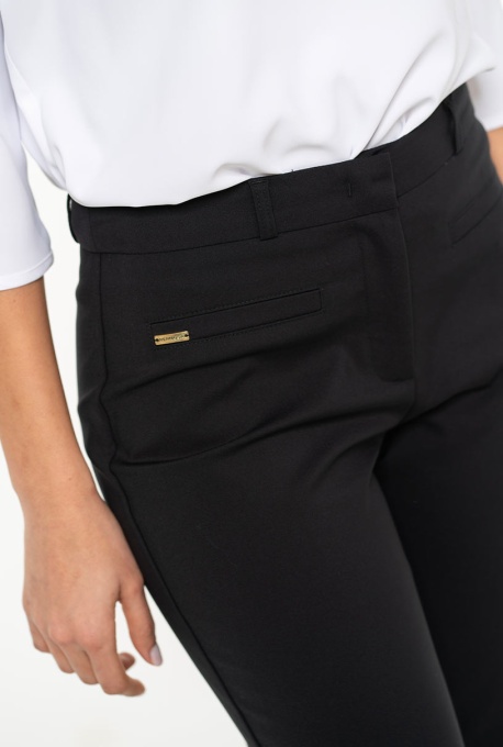 Pantaloni conici din tercot elastic cu densitate mare BECKY, Hermosa, negru - Img 2