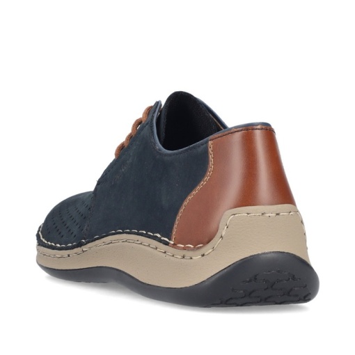 Pantofi barbati casual din piele naturala intoarsa, Rieker 05226-14, bleumarin - Img 3