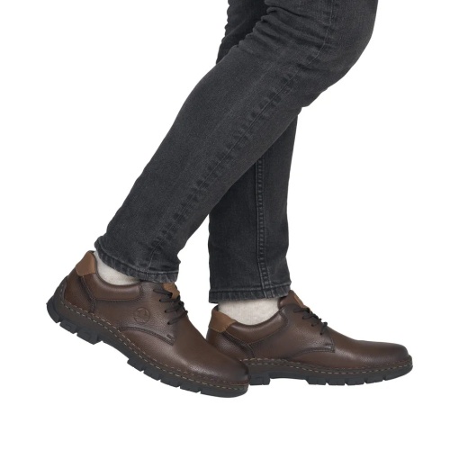 Pantofi barbati casual din piele naturala, Rieker 12213-25, maro - Img 2