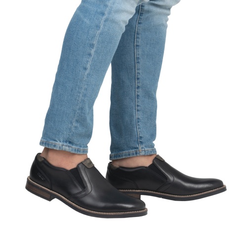 Pantofi barbati casual, piele naturala, 13557-00, negru - Img 2