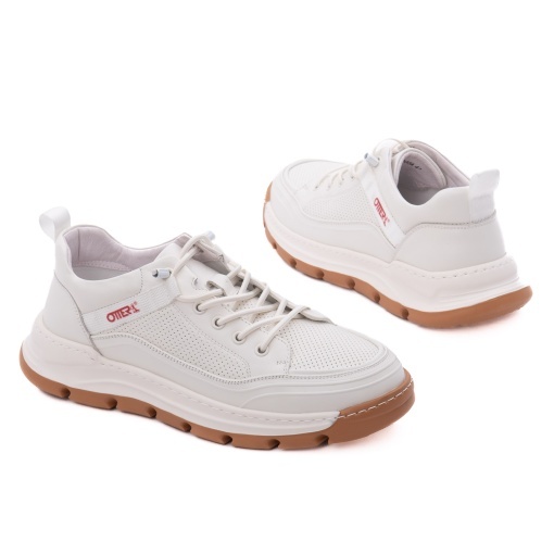 Pantofi barbati de vara din piele naturala, Otter 7CCJ80005A 13-N, alb - Img 3