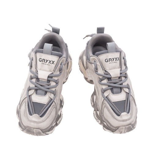 Pantofi barbati sport din piele mix, Gryxx 2F7801 13-Z, alb - Img 4