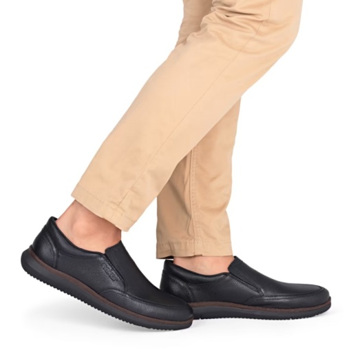 Pantofi Casual Bărbați Rieker 10454-00 Negri - Piele Naturală - Lățime H (Extra Wide) - Img 10