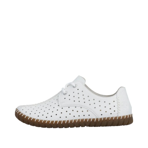 Pantofi dama casual din piele naturala, Rieker M2801-80, alb - Img 6