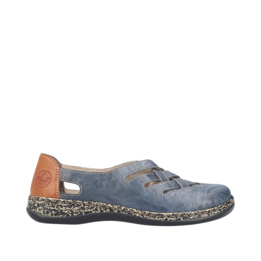 Pantofi dama casual, Rieker 46369-12 din piele naturala, bleumarin - Img 5