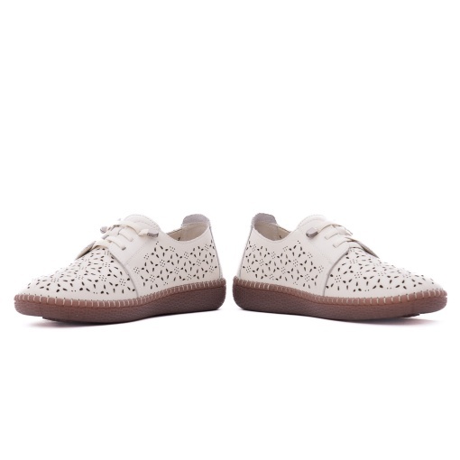 Pantofi dama de vară din piele naturala, PASS Collection X4X480015B 52-N, crem - Img 5