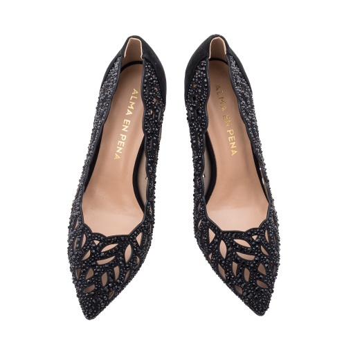 Pantofi dama eleganti din piele naturala intoarsa, ALMA EN PENA, I260245 SUEDE BLACK, negru - Img 4