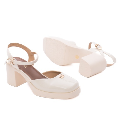 Pantofi dama eleganti din piele naturala lacuita, Feeling 3533-7, bej - Img 4