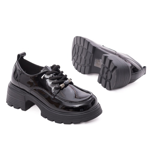 Pantofi dama eleganti din piele naturala lacuita, PASS Collection 1MA90002A 01-L, negru - Img 4