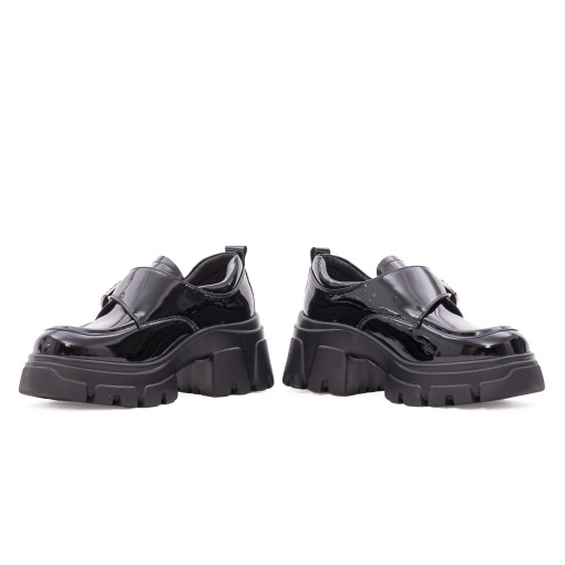 Pantofi dama eleganti din piele naturala lacuita, PASS Collection, 1M490031A, negru - Img 5