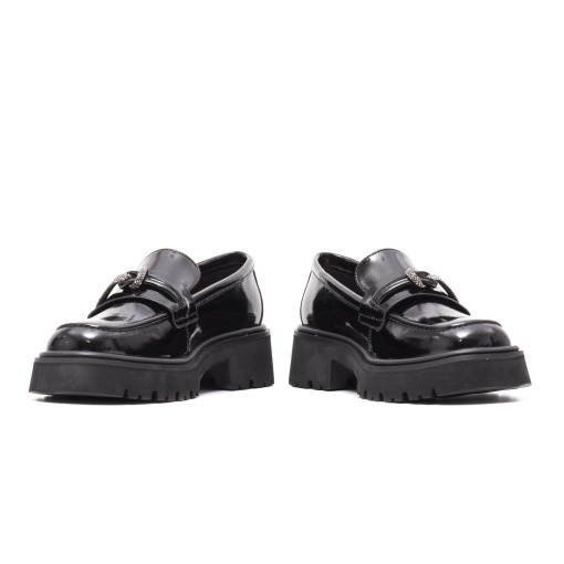 Pantofi dama eleganti, piele lacuita, W1W140008A 01-O, negru - Img 4